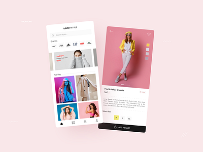 Lovely Style / eCommerce Store App Design adidas android app application branding cloth design e commerce ecommerce eshop logo nike product page shopping style ui ui design ux womans yellow