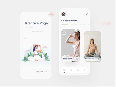 🧘‍♀️ Yoga App UI android app application concept design illustration meditation mobile practice sport ui ui design ux workout yoga yoga app