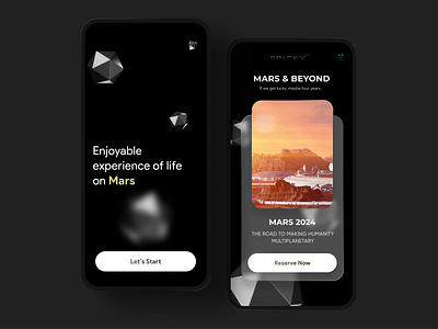 🚀 SpaceX Mars Mission Concept App android app application black concept dark design elon musk ios mars nasa space spaceship spacex ui ui design ux