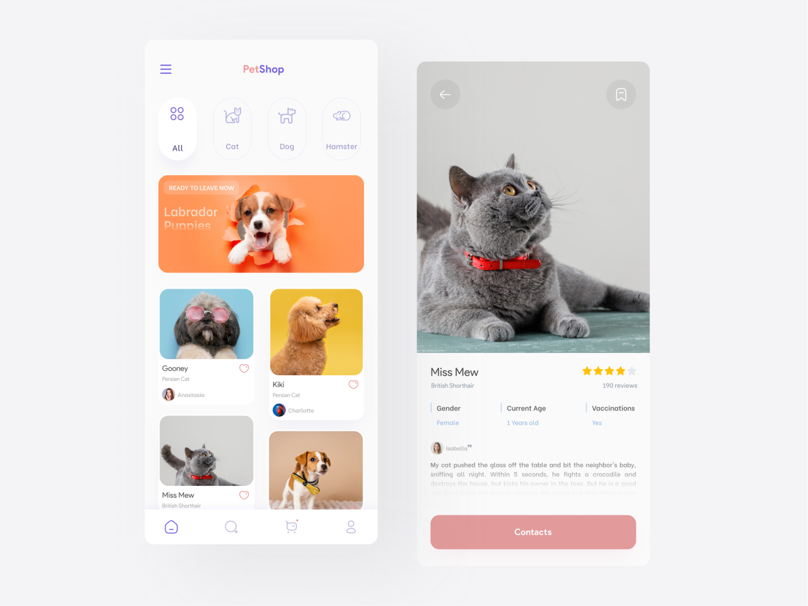 🐱 Online Pet Shop App by Aref Mehdipour for Paradigm Product Design ...