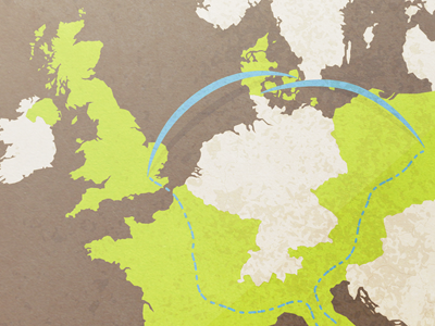 Our Journeys Preview bespoke europe journey map poster vector