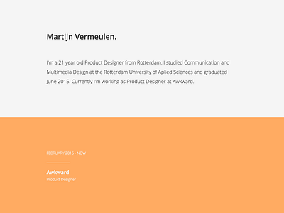 Portfolio branding clean design flat minimal orange personal portfolio redesign ui web website