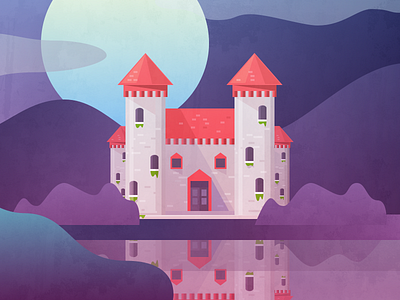 Castle architecture castle flat illustration texture