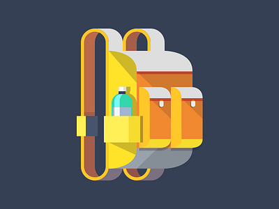 Backpacks backpack bag flat illustration