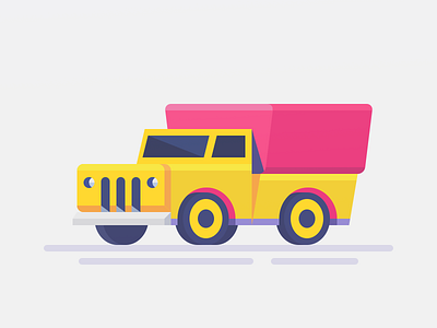 Truck flat illustration truck