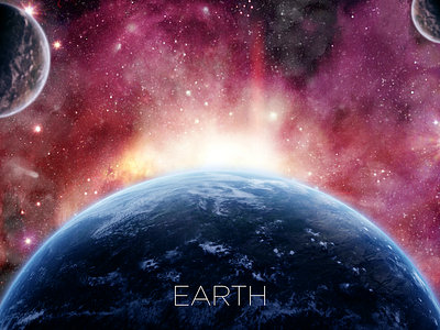 Space Scene: Earth bloom earth galaxy moon nebula night photoshop planet space starry