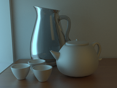 Glass And Ceramics 3d ceramics glass model pitcher tea