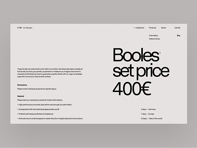 Booles · Product Detail design designs ecommerce interface typography ui web website