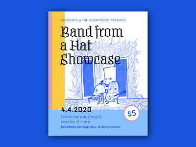 Band from a Hat Poster bold charlotte nc design designer drawing illustration lineart music music art poster vibrant weirdart