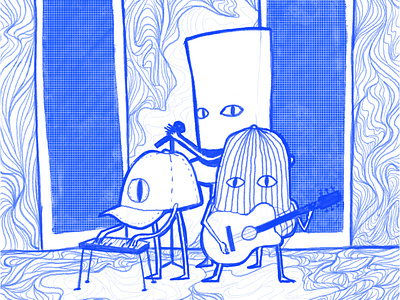 Band from a Hat Illustration Closeup characters charlotte nc design designer drawing hats illustration lineart procreate procreateapp sketch