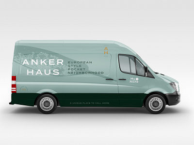 Anker Haus Van Wrap charlotte nc design designer flat illustration logo narwhal typography van wrap vector vehicle