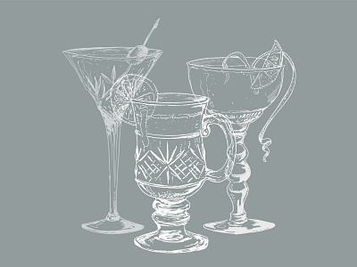 The Bowery Cocktail Illustrations