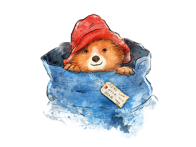 Paddington Illustration digital painting digital watercolour illustration paddington bear