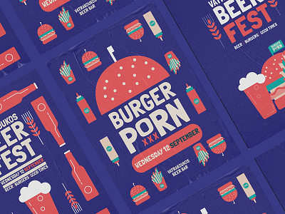 Beer and Burger Street Festival Branding beer behance branding design digital digitaldesign festival festival poster flat icon identity illustration illustrator poster type typography vector