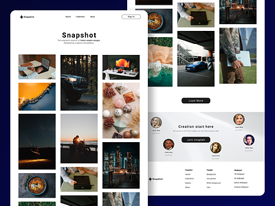 Snapshot design photography website