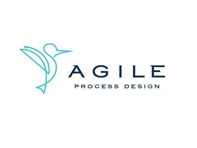 Agile Process Design bird hummingbird icon logo monoline