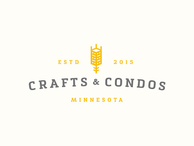 Crafts & Condos beer building combo condos logo wheat