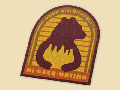 Hibeernating Patch bear beer negative space outdoors patch pun
