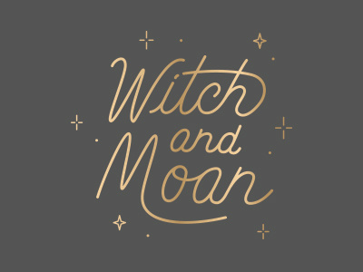 Witch & Moan halloween line monoline monolinear type witch