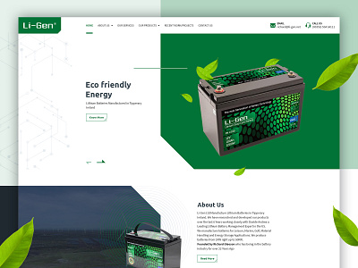 Lithium-Ion Battery Manufacturer battery clean ui website design