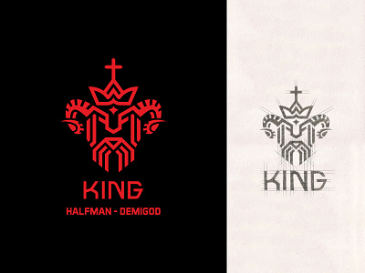 King Half Man Demigod Logo Design creative logo logo logo design logo mark logodesign