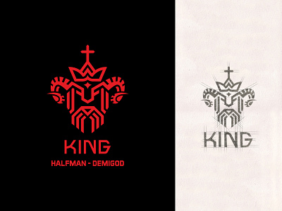 King Half Man Demigod Logo Design