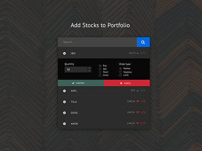 Fast Stock Input Widget