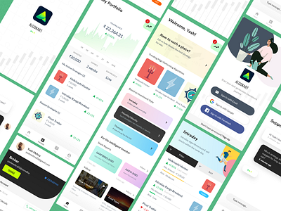 Investing App app app design app ui branding design fintech illustration investing mobile ui trading app typography ui ux vector