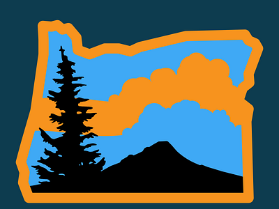 Oregon design flat icon illustration logo