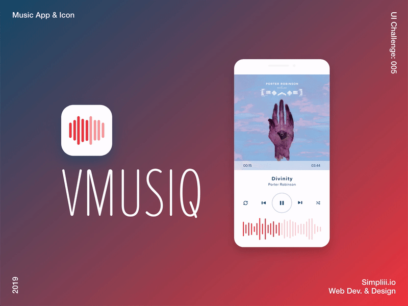 Music App design gif mobile ui