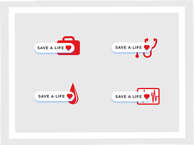Save A Life Icons american design health heart hospital icon icon set iconography illustration life red cross save a life