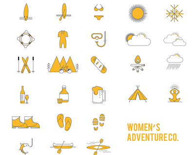 ICONS | SURF & OTHER EPIC ACTIVITIES activities design icon icon design icon set iconography