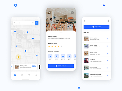 Store Explorer App blue clean design detail explore explorer feedback ios maps mobile mobile app mobile app design mobile design mobile ui ratings store app ui uidesign uiux ux