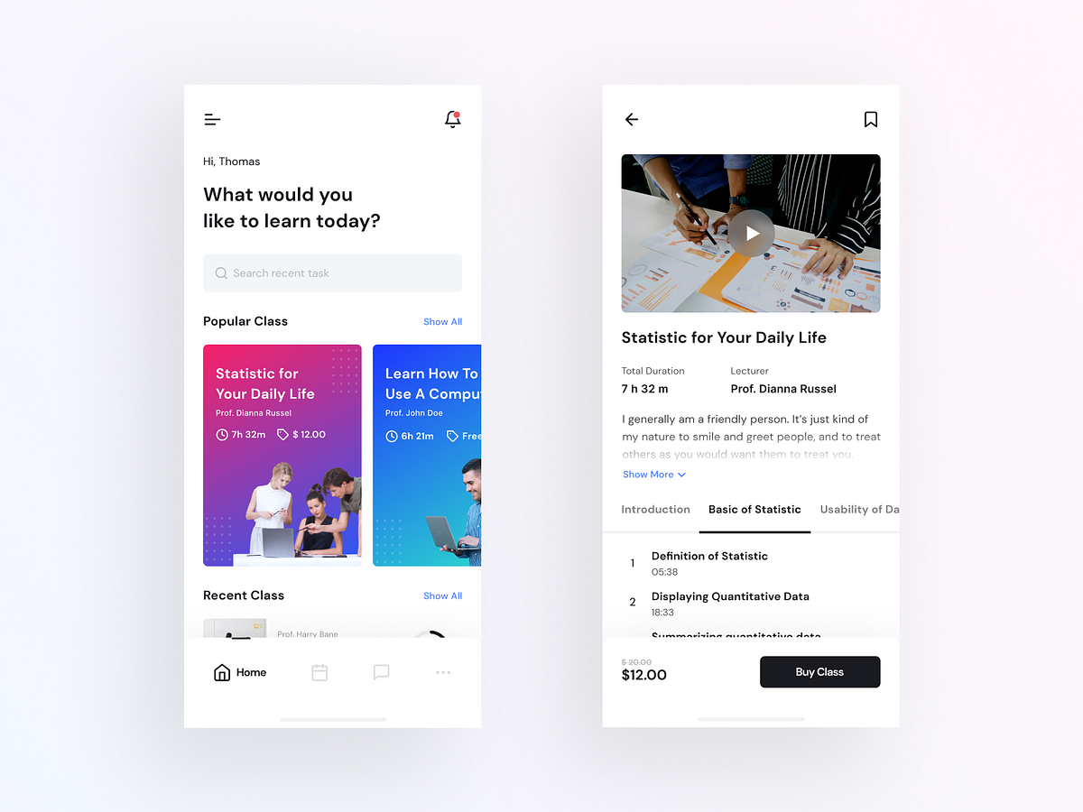 Mobile App - Online Course App By Hakim Haiman For Agensip Ui Ux Agency 