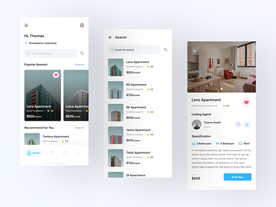 Rent Apartment App apartment app clean exploration icon ios mobile mobile app realestate rent ui uidesign uiux user experience ux