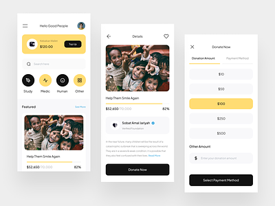 Aderma - Donation Mobile App app charity charity fund child clean community design donate donate app donation donation app fundraise giving help ios mobile app support ui uidesign uiux