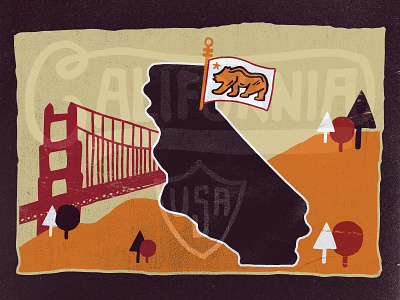 California living. america hand drawn hand lettering illustration typography usa