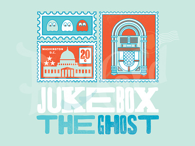 Jukebox the Ghost hand lettering icon illustration retro typography vector vintage