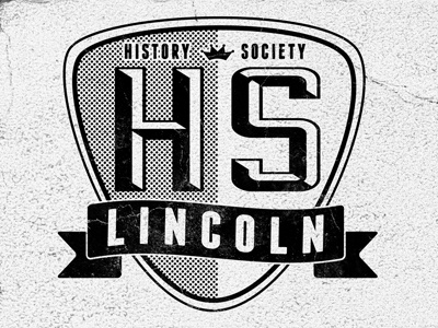 History Society grunge identity lincoln logo texture typography