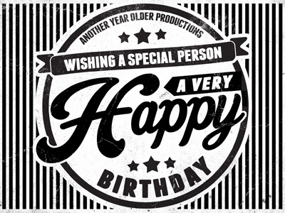 Wishing a Special Person... birthday card grunge retro texture typography vintage