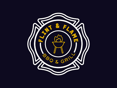 Daily Logo Challenge: Day 10 bar branding daily logo challenge fire fire station grill icon illustration logo restaurant vector