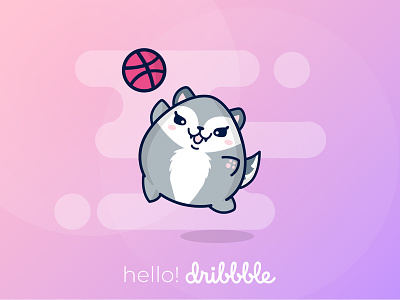 Hello Dribbble! charachter chibi debutshot kawaii vector