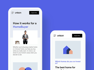 Mobile web How It Works pages mobile web responsive design unison uxui