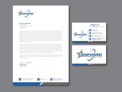 EnPower Star Business Card & Letterhead Design