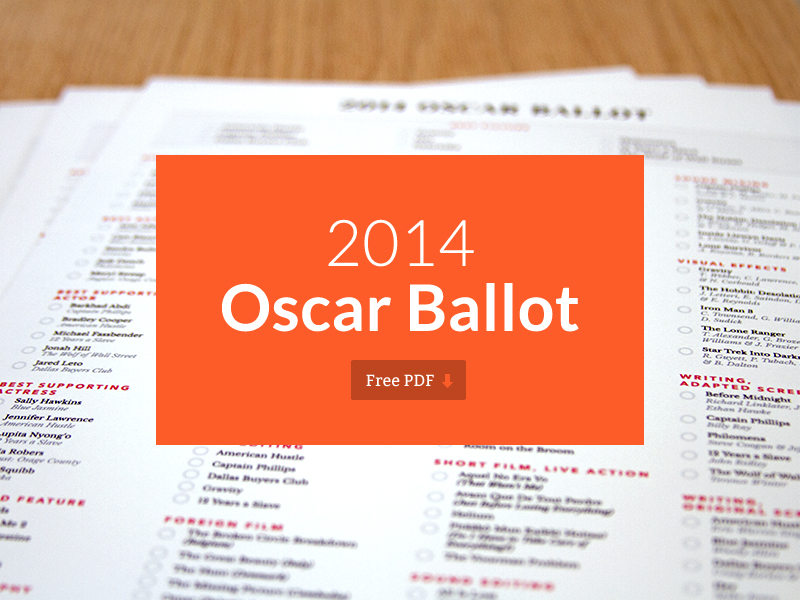 Download the official Oscar ballot before the Academy Awards