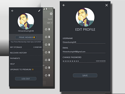 profile and edit profile ui