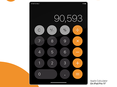 Apple Calculator on iPad app dailyui dailyuichallange design graphicdesign ui uidesign uiuxdesign ux