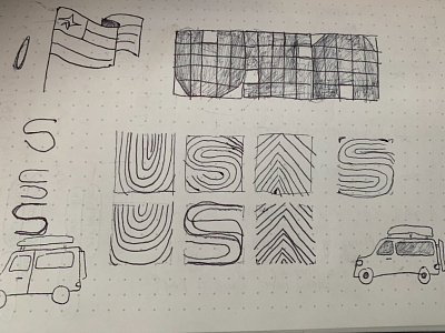 Doodling for another USA project doodle drawing lettering logo lowfi sketching usa