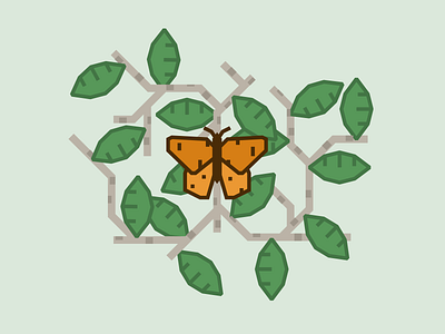 Monarch 🦋 doin' their thang. animal butterfly icon iconography illustration leaf leaves logo monarch nature tree vector