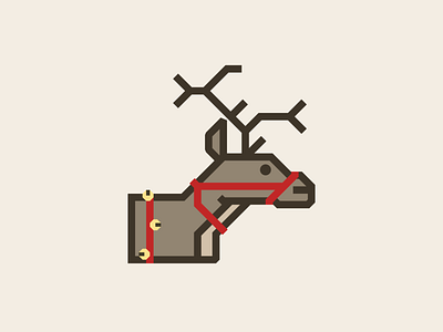 One of Santa's Reindeer animal christmas deer icon iconography illustration reindeer santa vector